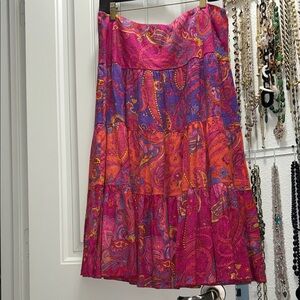 Ralph Lauren Pink and Purple Paisley tiered skirt